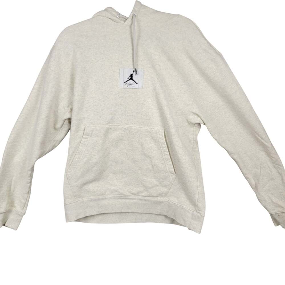 Nike Air Jordan Jumpman Flight Pullover Hoodie Mens Medium Cream Off White